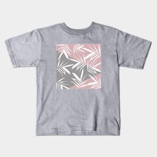 Leaves decoration. Triangles. pink-grey. Kids T-Shirt